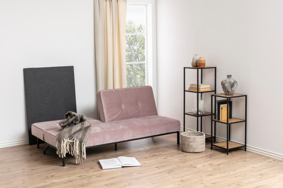 Shelf Seaford 11 | size: Width: 35cm, Height: 82.5cm, Depth: 37cm | color: Black/Oak | image: 3 | variant: 1012132