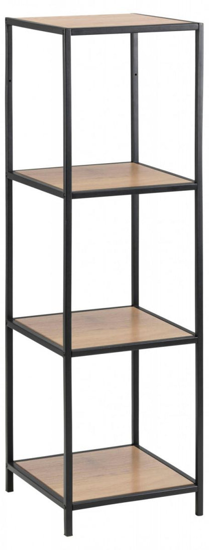 Shelf Seaford 12 | size: Width: 35cm, Height: 119.5cm, Depth: 37cm | color: Black/Oak | image: 2 | variant: 1012133