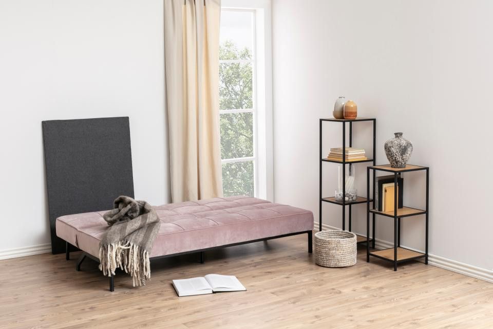 Shelf Seaford 12 | size: Width: 35cm, Height: 119.5cm, Depth: 37cm | color: Black/Oak | image: 3 | variant: 1012133