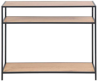 Shelf Seaford 14 | size: Width: 100cm, Height: 79cm, Depth: 35cm | color: Black/Oak | image: 1 | variant: 1012135