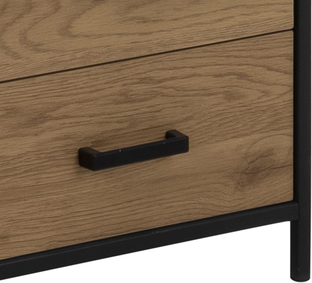 Shelf Seaford 18 | size: Width: 42cm, Height: 185cm, Depth: 35cm | color: Black/Oak | image: 5 | variant: 1016958