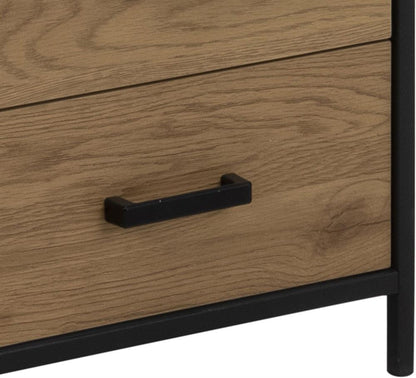 Shelf Seaford 18 | size: Width: 42cm, Height: 185cm, Depth: 35cm | color: Black/Oak | image: 5 | variant: 1016958