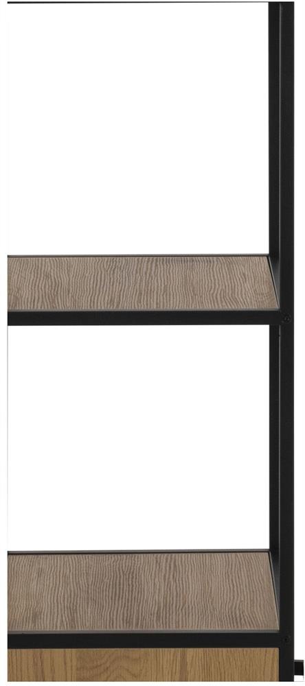 Shelf Seaford 18 | size: Width: 42cm, Height: 185cm, Depth: 35cm | color: Black/Oak | image: 7 | variant: 1016958