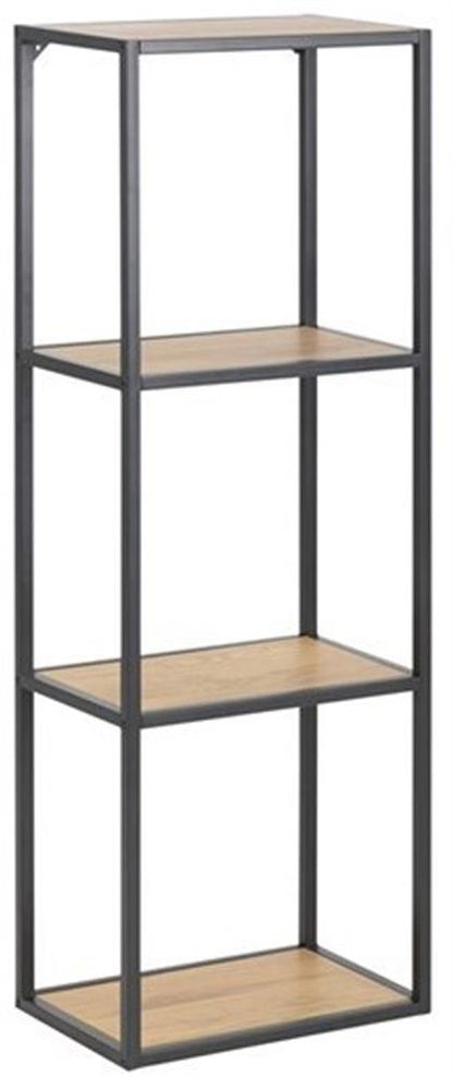 Shelf Seaford 19 | size: Width: 37cm, Height: 108cm | color: Black/Oak | image: 1 | variant: 1017700