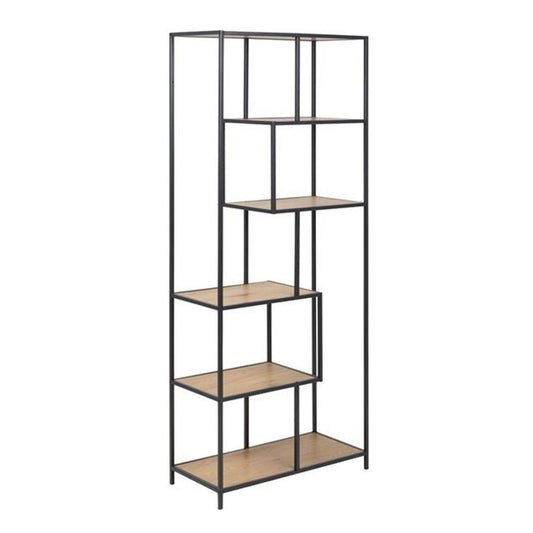 Shelf Seaford 2 | size: Width: 77cm, Height: 185cm, Depth: 35cm | color: Black | image: 1 | variant: 1000413