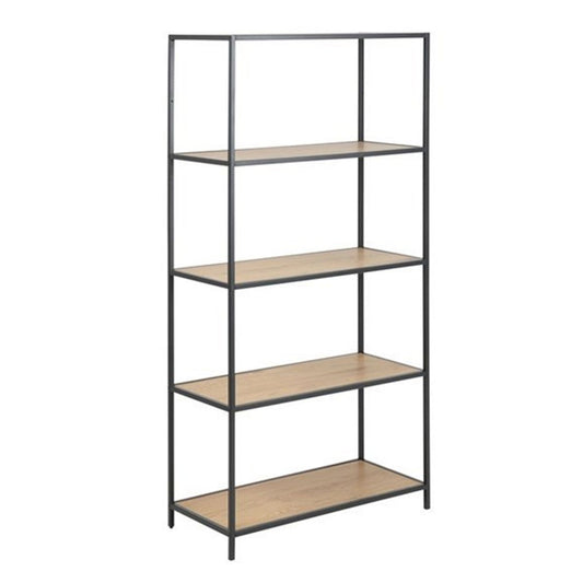 Shelf Seaford 4 | size: Width: 77cm, Height: 150cm, Depth: 35cm | color: Black | image: 1 | variant: 1010890
