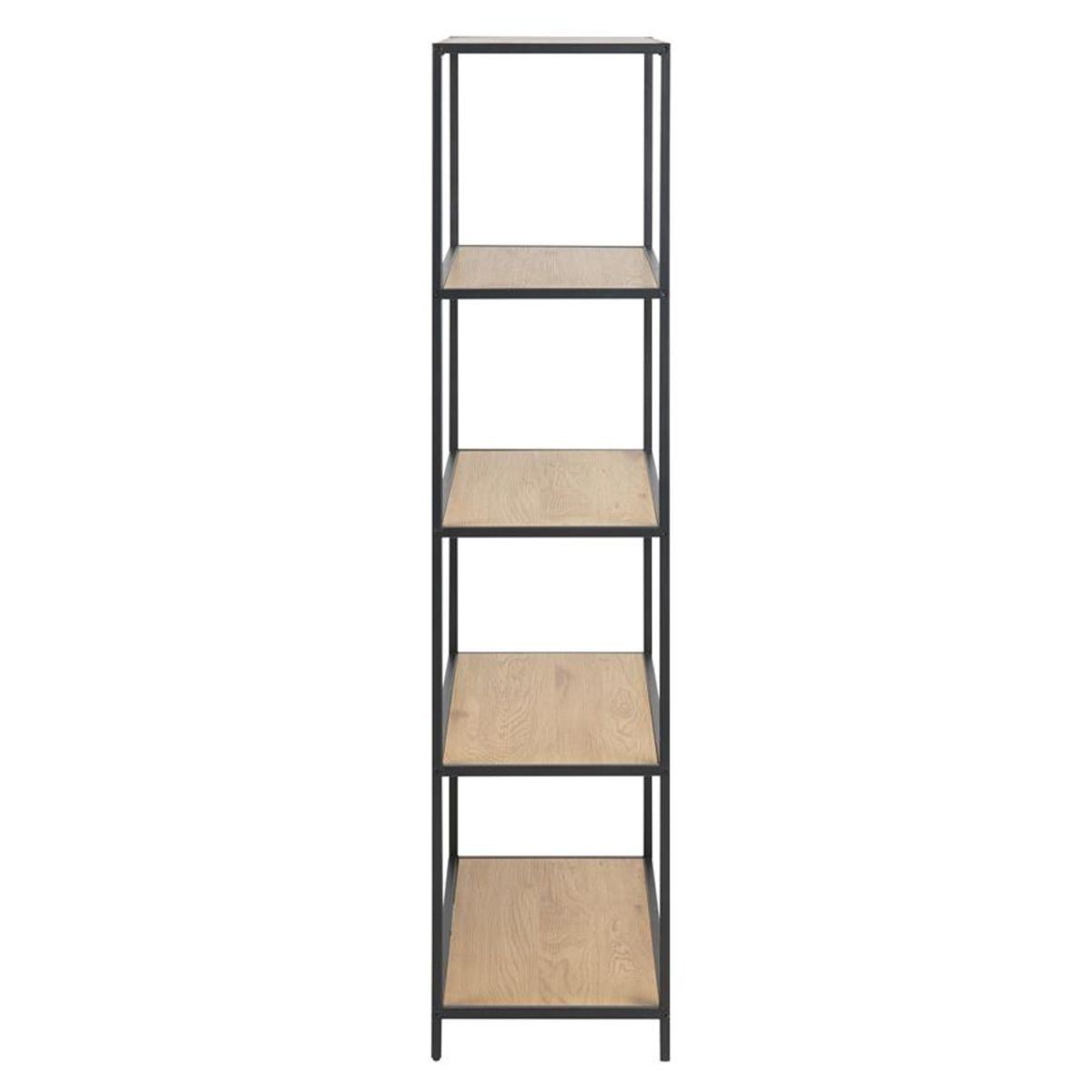 Shelf Seaford 4 | size: Width: 77cm, Height: 150cm, Depth: 35cm | color: Black | image: 3 | variant: 1010890