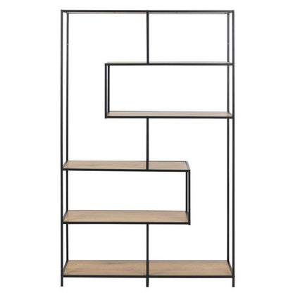 Shelf Seaford 6 | size: Width: 114cm, Height: 185cm, Depth: 35cm | color: Black | image: 2 | variant: 1010892