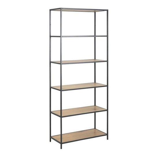 Shelf Seaford 7 | size: Width: 77cm, Height: 185cm, Depth: 35cm | color: Black | image: 1 | variant: 1010893