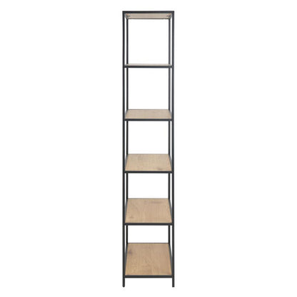 Shelf Seaford 7 | size: Width: 77cm, Height: 185cm, Depth: 35cm | color: Black | image: 3 | variant: 1010893