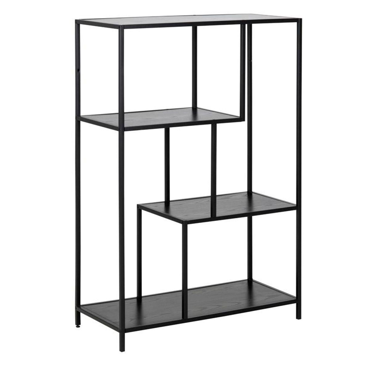 Shelf Seaford | size: Width: 77cm, Height: 114cm, Depth: 35cm | color: Black | image: 1 | variant: 1000401