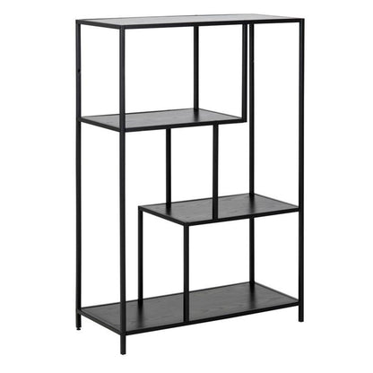 Shelf Seaford | size: Width: 77cm, Height: 114cm, Depth: 35cm | color: Black | image: 1 | variant: 1000401