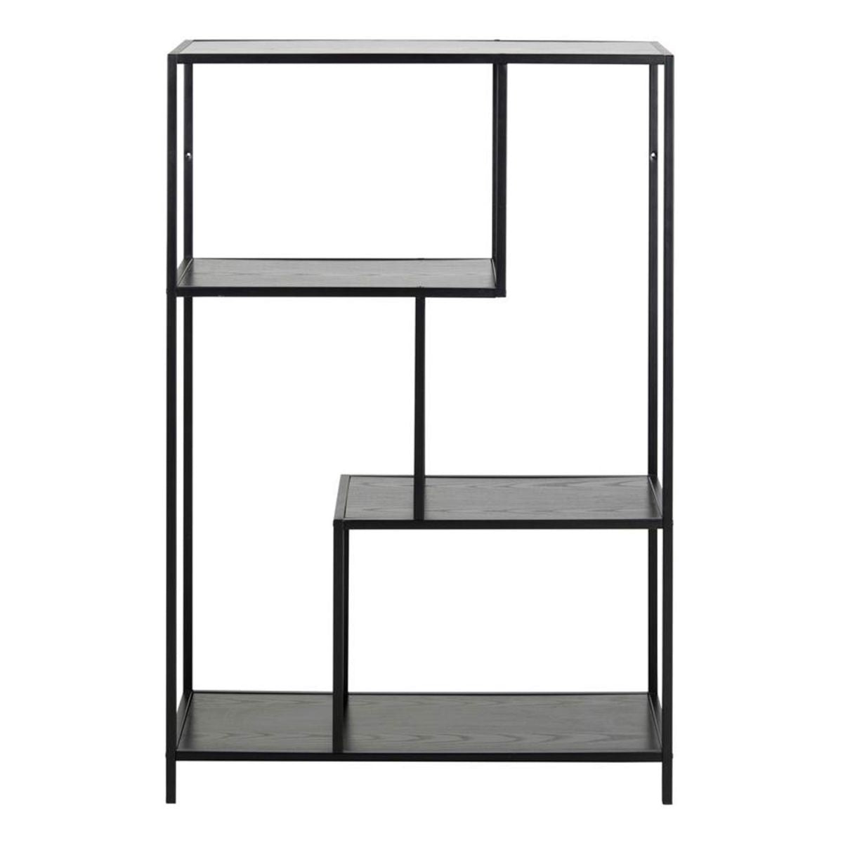 Shelf Seaford | size: Width: 77cm, Height: 114cm, Depth: 35cm | color: Black | image: 2 | variant: 1000401