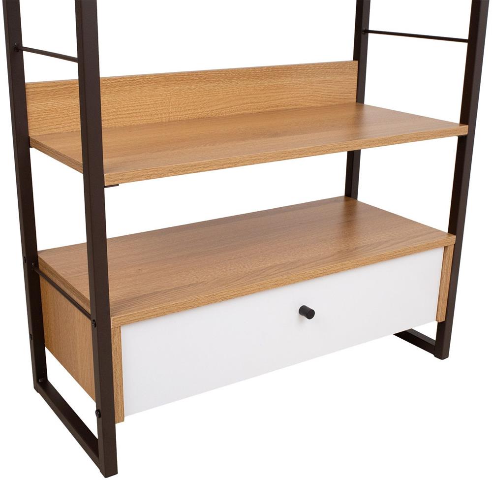 Shelf Study 3 | size: Width: 70cm, Height: 124.5cm, Depth: 30cm | color: Black/Oak | image: 3 | variant: 1016971