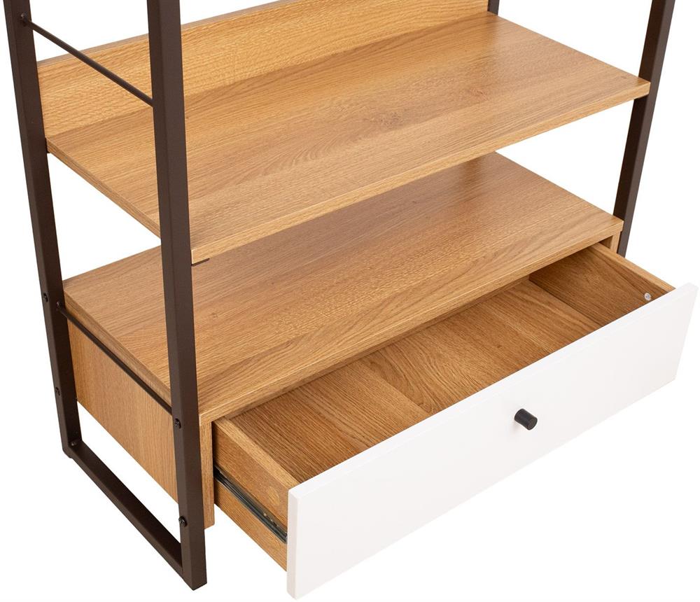 Shelf Study 3 | size: Width: 70cm, Height: 124.5cm, Depth: 30cm | color: Black/Oak | image: 4 | variant: 1016971