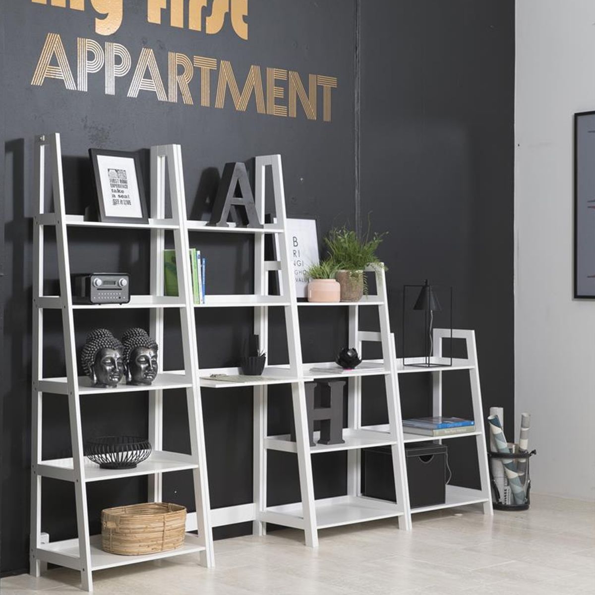 Shelf Wally | size: Width: 63cm, Height: 180cm, Depth: 40cm | color: White | image: 2 | variant: 1000411