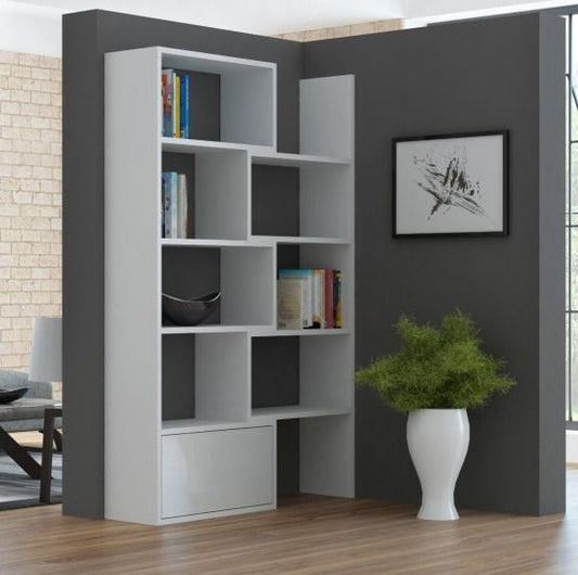 Shelf West Esher | size: Width: 130cm, Height: 187.5cm, Depth: 29cm | color: White | image: 1 | variant: 1007234