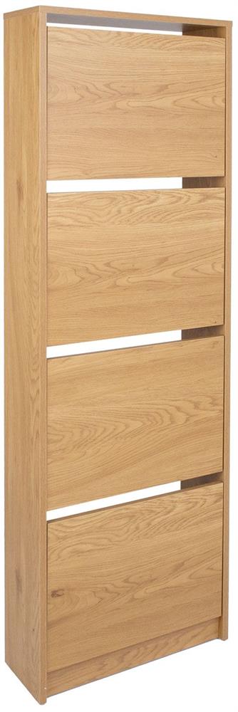 Shoe Cabinet Aalborg 2 | size: Length: 18cm, Width: 49cm, Height: 160cm | color: Oak | image: 2 | variant: 1016714