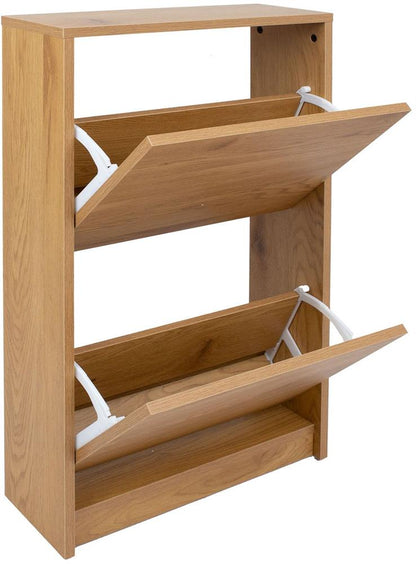 Shoe Cabinet Aalborg 4 | size: Length: 18cm, Width: 49cm, Height: 84cm | color: Oak | image: 2 | variant: 1016716
