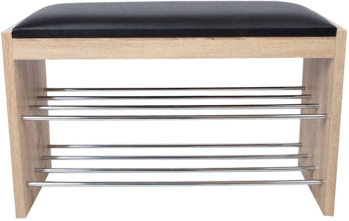 Shoe Cabinet Beno | size: Width: 79.5cm, Height: 50cm, Depth: 30cm | color: Black/Oak | image: 3 | variant: 1000558