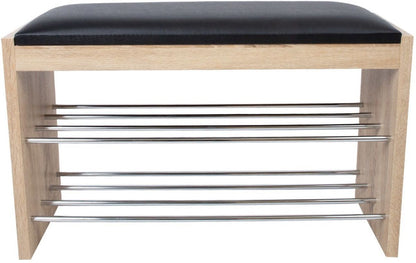 Shoe Cabinet Beno | size: Width: 79.5cm, Height: 50cm, Depth: 30cm | color: Black/Oak | image: 3 | variant: 1000558