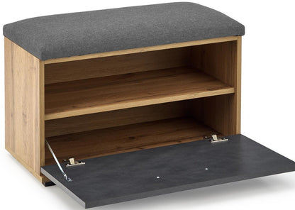 Shoe Cabinet Copenhagen | size: Length: 70cm, Width: 32cm, Height: 45cm | color: Black/Oak | image: 3 | variant: 1007548