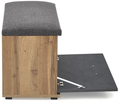 Shoe Cabinet Copenhagen | size: Length: 70cm, Width: 32cm, Height: 45cm | color: Black/Oak | image: 4 | variant: 1007548