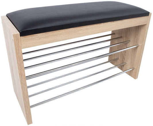 Shoe Cabinet Whitby | size: Width: 79.5cm, Height: 50cm, Depth: 30cm | color: Black/Oak | image: 1 | variant: 1000249