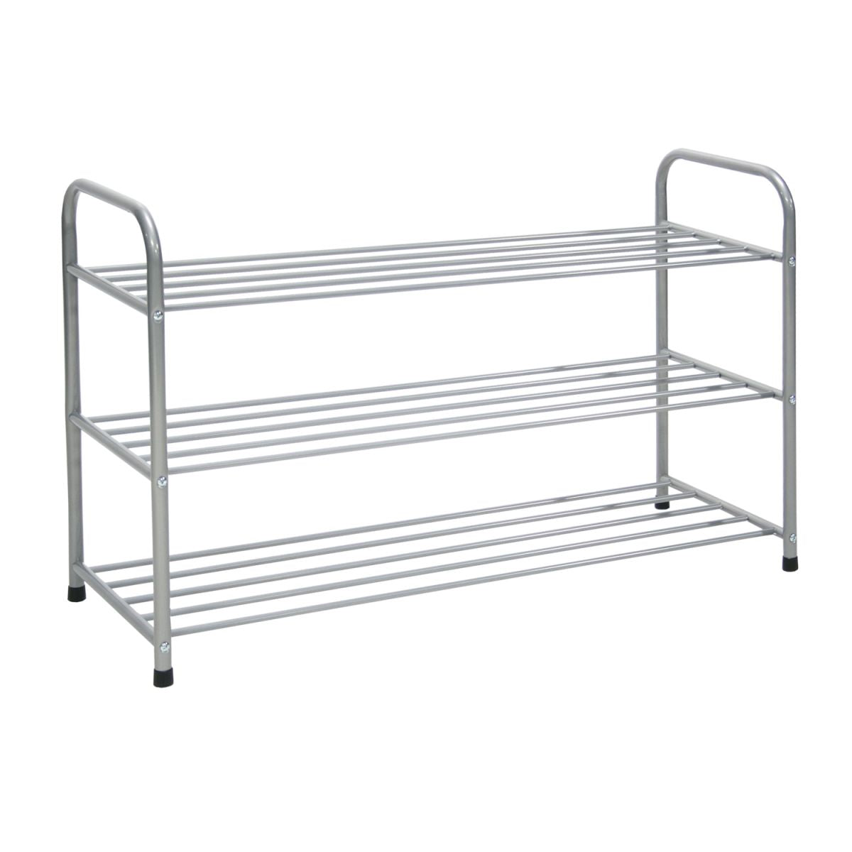 Shoe Rack Benito | size: Width: 92cm, Height: 61cm, Depth: 35cm | color: Silver | image: 1 | variant: 1011699