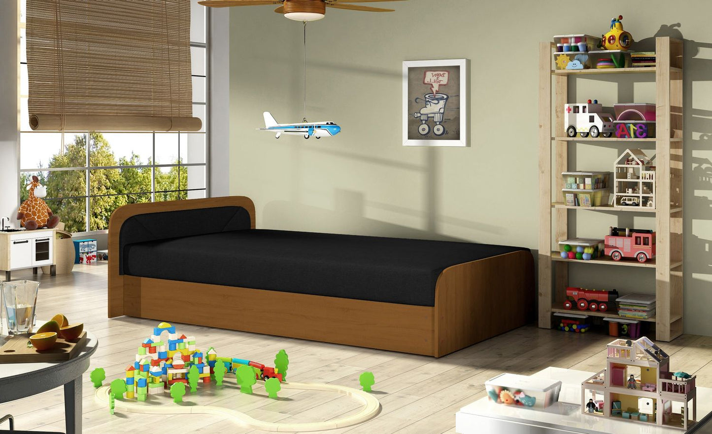 Single Bed Bakewell 1 | size: Length: 195cm, Width: 90cm, Height: 55cm | color: Sawana | image: 1 | variant: 1013740