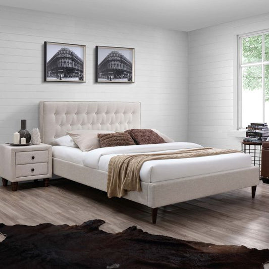 Single Bed Beverley | size: Length: 219cm, Width: 126.5cm, Height: 105cm | color: Beige | image: 1 | variant: 1005800