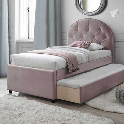 Single Bed Lara | size: Length: 215.5cm, Width: 98cm, Height: 117.5cm | color: Pink | image: 2 | variant: 1011693