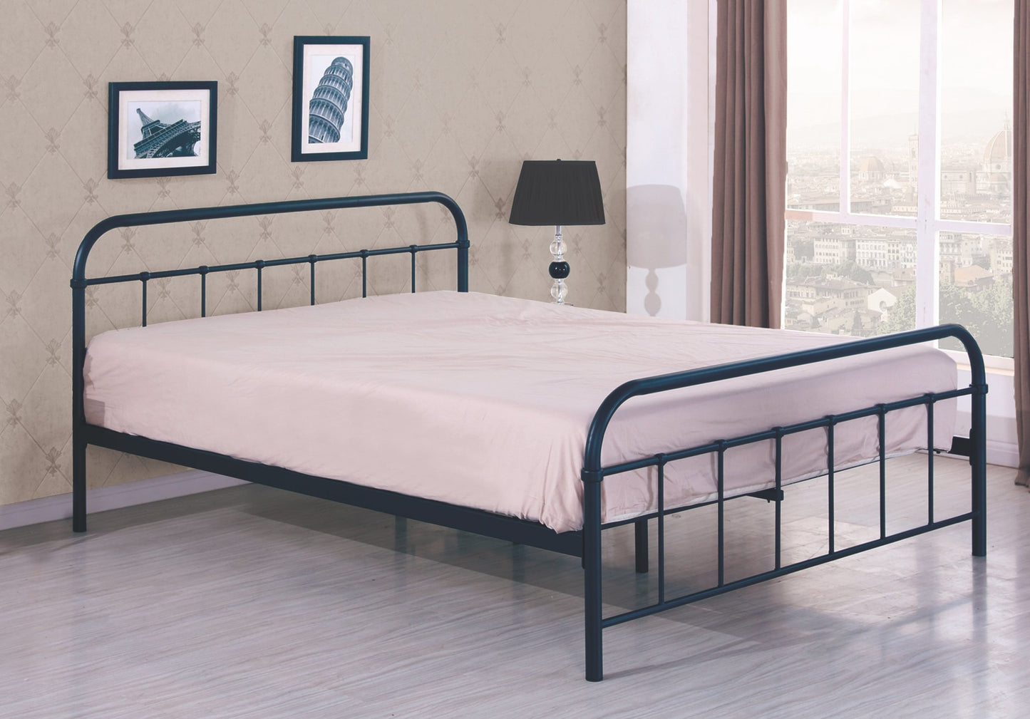 Single Bed Linda 1 | size: Length: 209cm, Width: 94cm, Height: 93cm | color: Black | image: 1 | variant: 1012625
