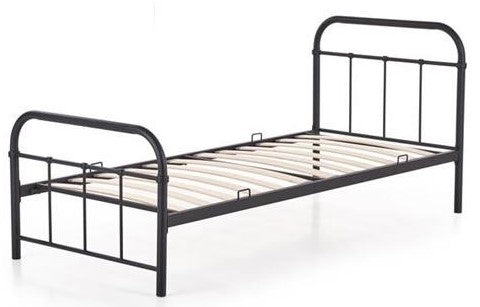Single Bed Linda 1 | size: Length: 209cm, Width: 94cm, Height: 93cm | color: Black | image: 2 | variant: 1012625