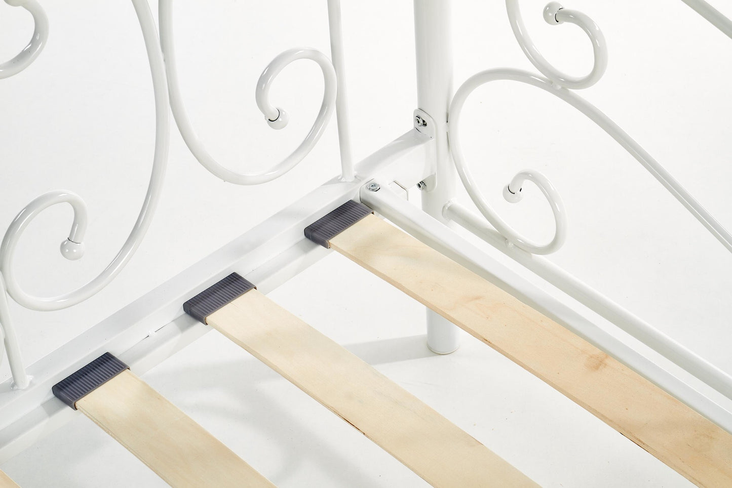 Single Bed Mumbai | size: Length: 210cm, Width: 99cm, Height: 89cm | color: White | image: 5 | variant: 1003424