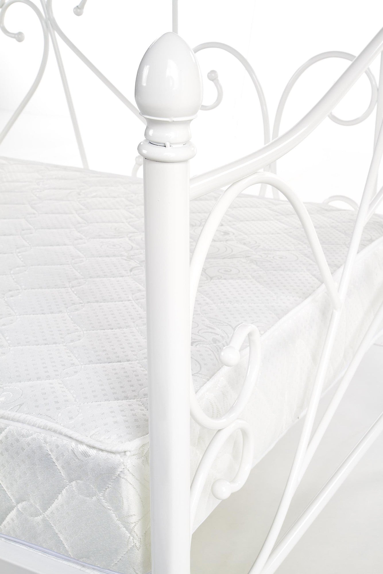 Single Bed Mumbai | size: Length: 210cm, Width: 99cm, Height: 89cm | color: White | image: 9 | variant: 1003424