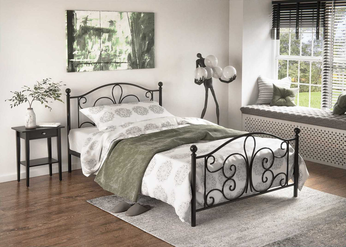 Single Bed Panama | size: Length: 209cm, Width: 124cm, Height: 93cm | color: Black | image: 0 | variant: 1010201
