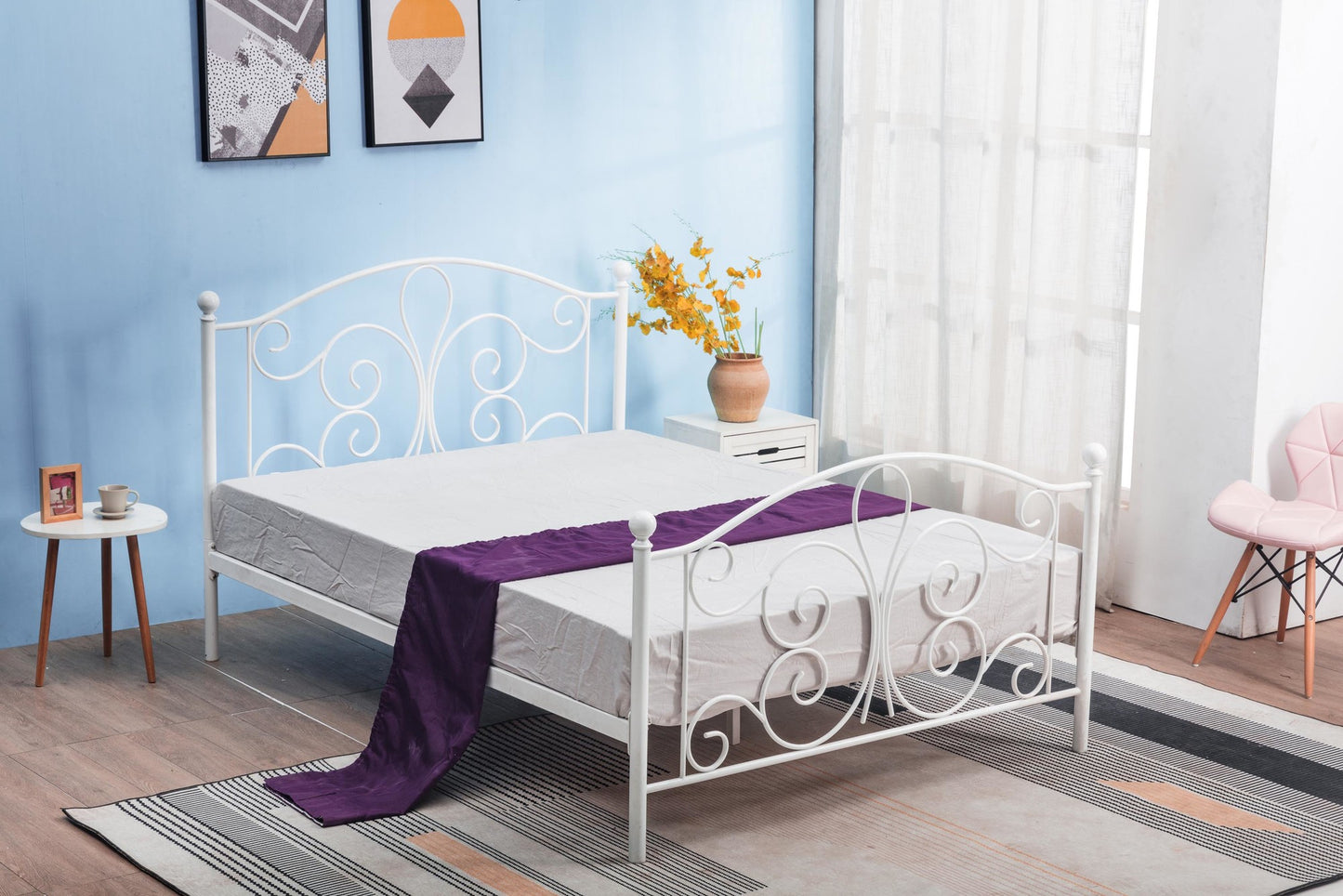 Single Bed Panama | size: Length: 209cm, Width: 124cm, Height: 93cm | color: White | image: 1 | variant: 1010200