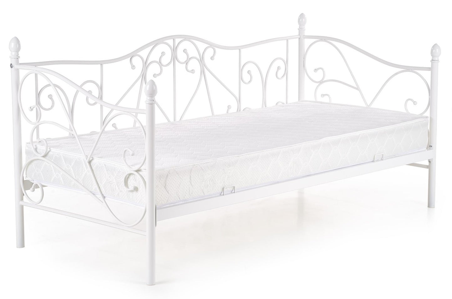 Single Bed Sumatra | size: Length: 210cm, Width: 99cm, Height: 89cm | color: White | image: 1 | variant: 1010206