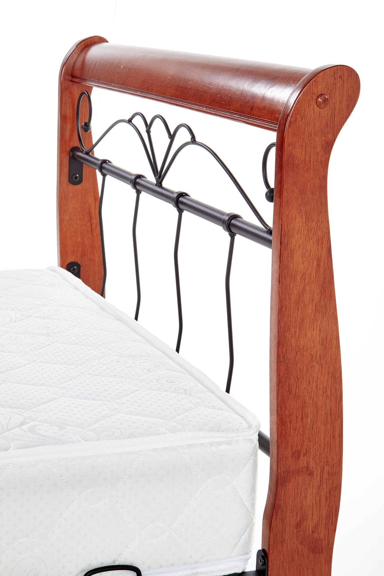 Single Bed Veronica | size: Length: 204cm, Width: 93cm, Height: 91cm | color: Black/Cherry wood | image: 6 | variant: 1010948