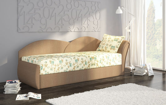 Sleeper Sofa Aga 1 | size: Width: 80cm, Height: 77cm, Depth: 218cm | color: Alova/Rose | image: 1 | variant: 1017119