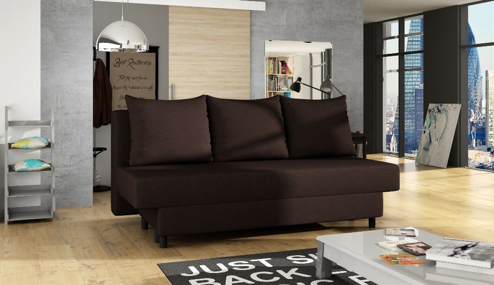 Sleeper Sofa Amaza 3 | size: Width: 190cm, Height: 93cm, Depth: 82cm | color: Brown | image: 0 | variant: 1012682