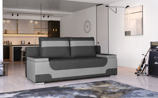 Sleeper Sofa Area 16 | size: Width: 92cm, Height: 73cm, Depth: 200cm | color: Monolith | image: 1 | variant: 1017160