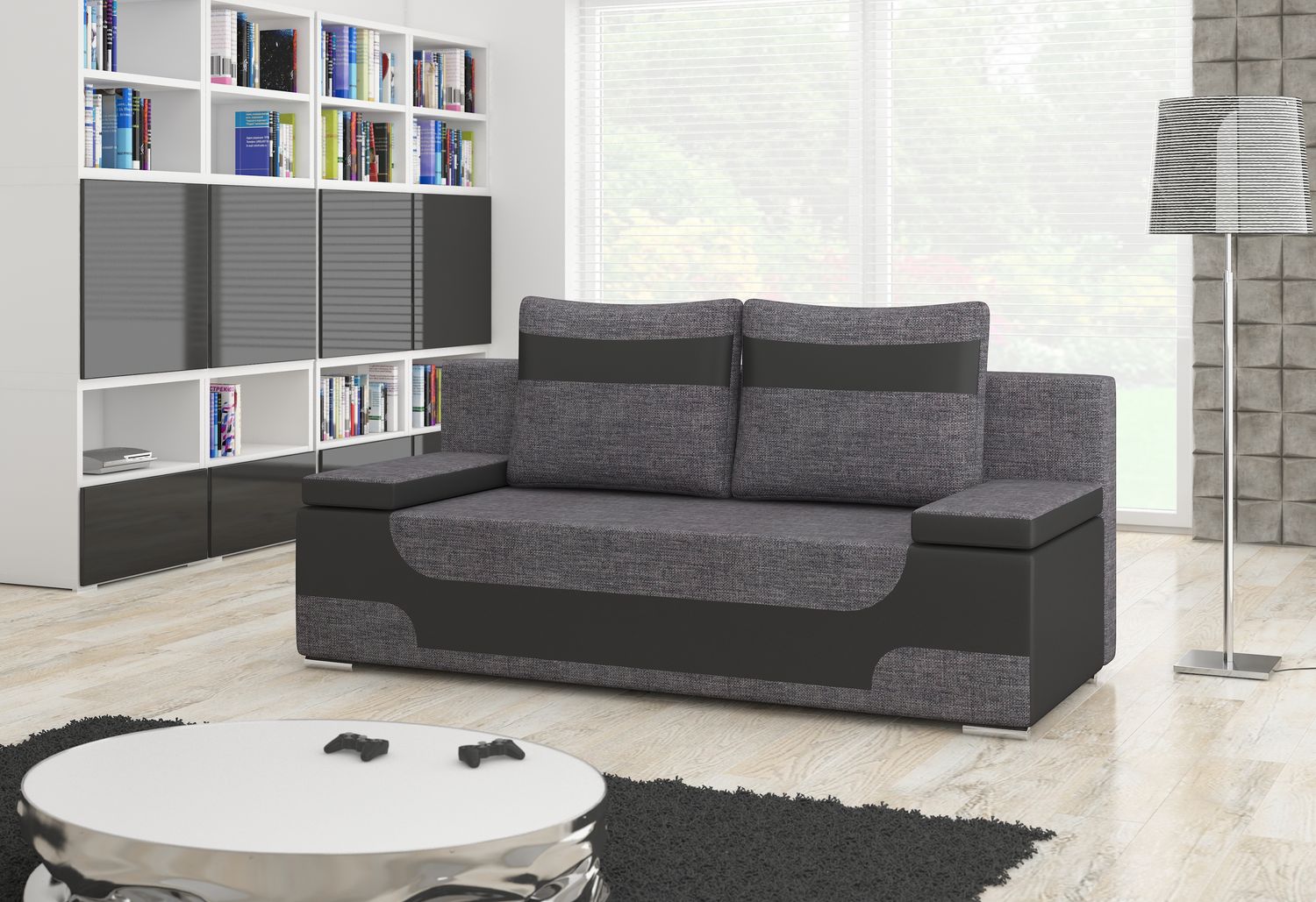 Sleeper Sofa Area 3 | size: Width: 92cm, Height: 73cm, Depth: 200cm | color: Sawana/Soft | image: 1 | variant: 1017147