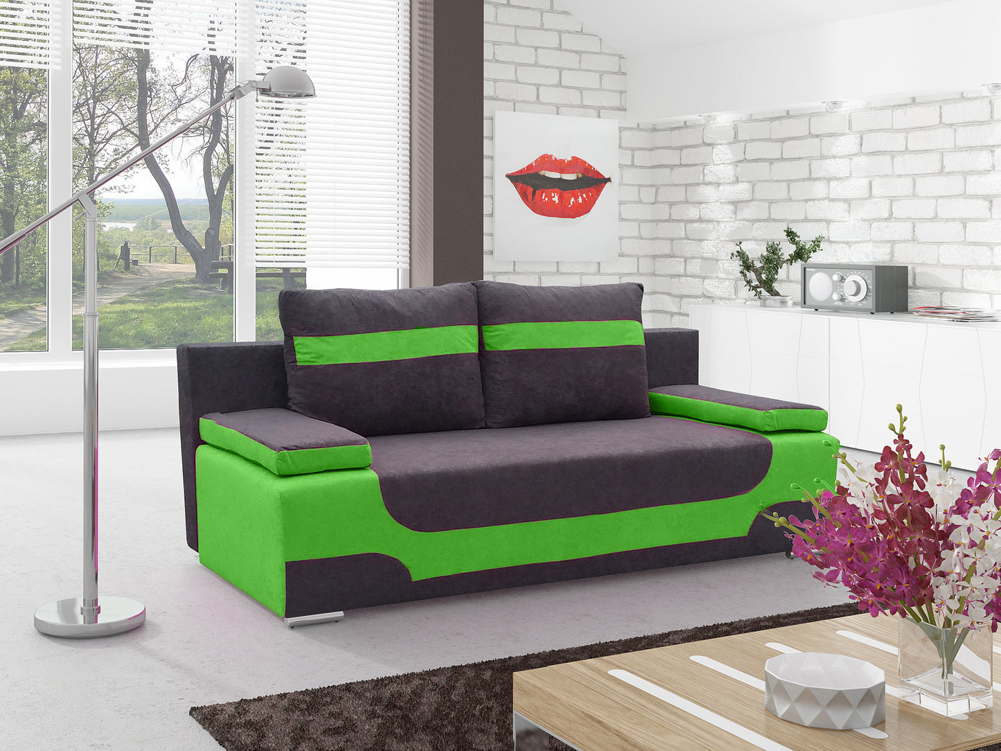 Sleeper Sofa Area | size: Width: 92cm, Height: 73cm, Depth: 200cm | color: Alova | image: 1 | variant: 1017144
