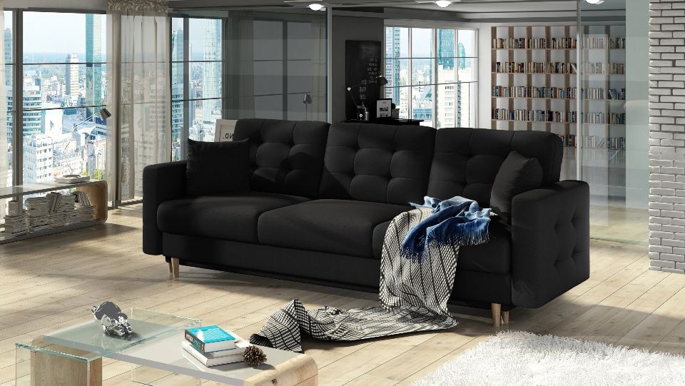 Sleeper Sofa Asgard 5 | size: Width: 235cm, Height: 86cm, Depth: 95cm | color: Black | image: 0 | variant: 1012778