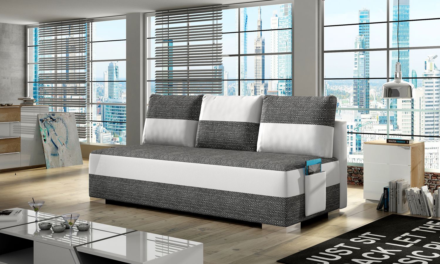 Sleeper Sofa Atila 5 | size: Width: 50cm, Height: 83cm, Depth: 200cm | color: Berlin/Soft | image: 1 | variant: 1017179
