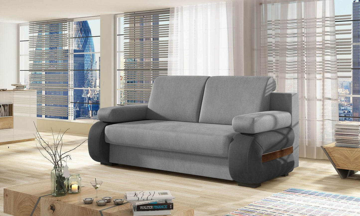 Sleeper Sofa Bargoed 19 | size: Width: 56cm, Height: 84cm, Depth: 202cm | color: Monolith | image: 1 | variant: 1017909