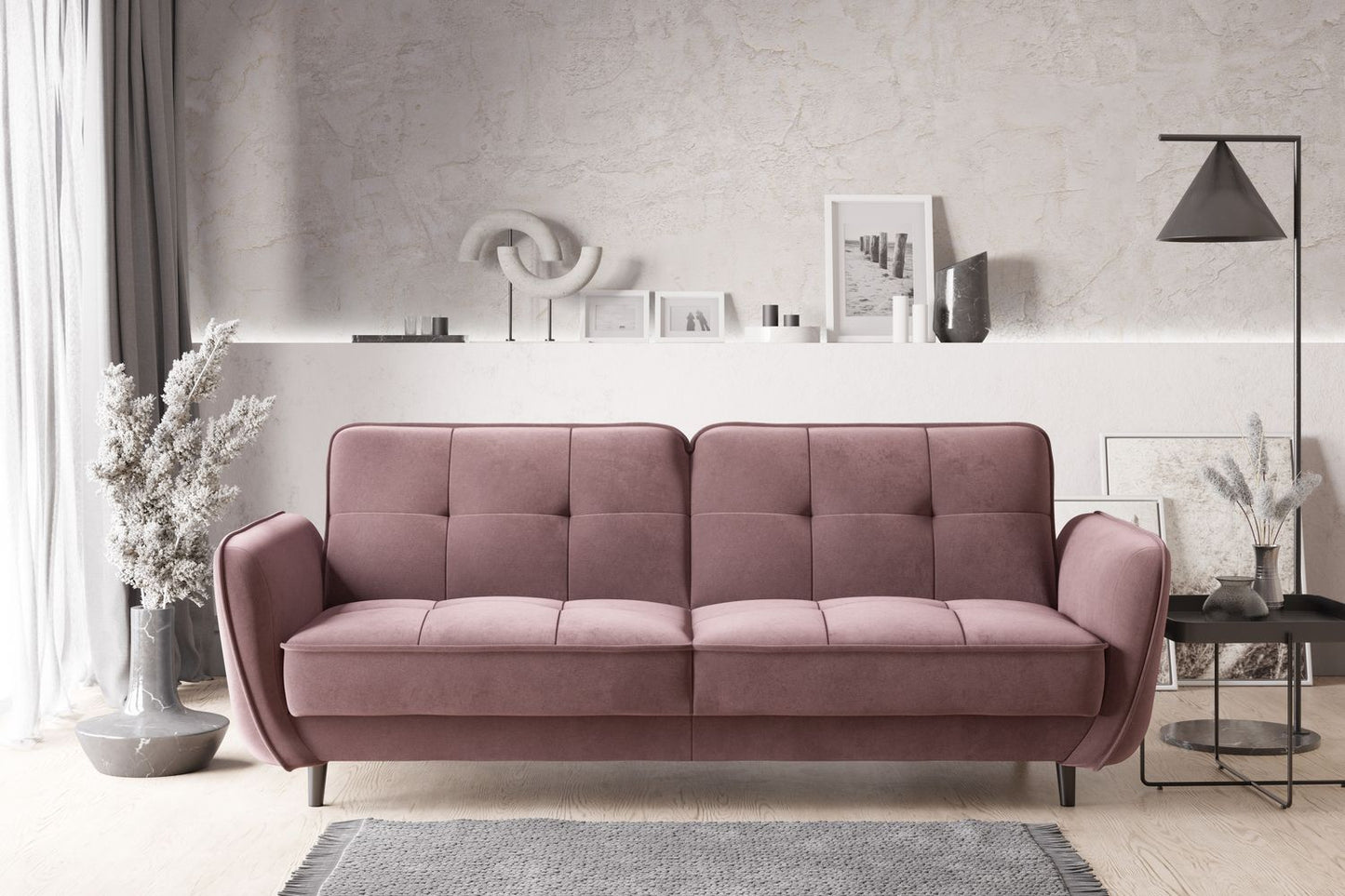 Sleeper Sofa Bellis 32 | size: Width: 90cm, Height: 83cm, Depth: 220cm | color: Velvetmat | image: 1 | variant: 1017208