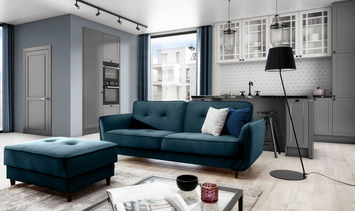 Sleeper Sofa Bellis 54 | size: Width: 90cm, Height: 83cm, Depth: 220cm | color: Blue | image: 1 | variant: 1017230